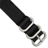 18mm Two-Piece Black Ballistic Nylon Steel Buckle Watch Band