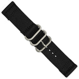24mm Two-Piece Black Ballistic Nylon Steel Buckle Watch Band