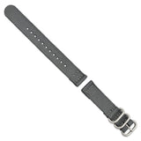 18mm Two-Piece Grey Ballistic Nylon Steel Buckle Watch Band