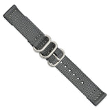 18mm Two-Piece Grey Ballistic Nylon Steel Buckle Watch Band