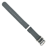 DeBeer 20mm Two-Piece Grey Ballistic Nylon with Brushed Stainless Steel Buckle 8.5 inch Watch Band