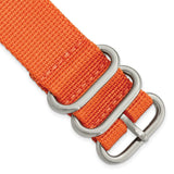 DeBeer 22mm Two-Piece Orange Ballistic Nylon with Brushed Stainless Steel Buckle 8.5 inch Watch Band