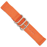 DeBeer 24mm Two-Piece Orange Ballistic Nylon with Brushed Stainless Steel Buckle 8.5 inch Watch Band