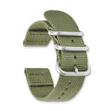 DeBeer 22mm Two-Piece Olive Ballistic Nylon with Brushed Stainless Steel Buckle 8.5 inch Watch Band