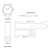 DeBeer 20mm Black Smooth Silicone with White Stitching and Silver-tone Buckle 8 inch Watch Band