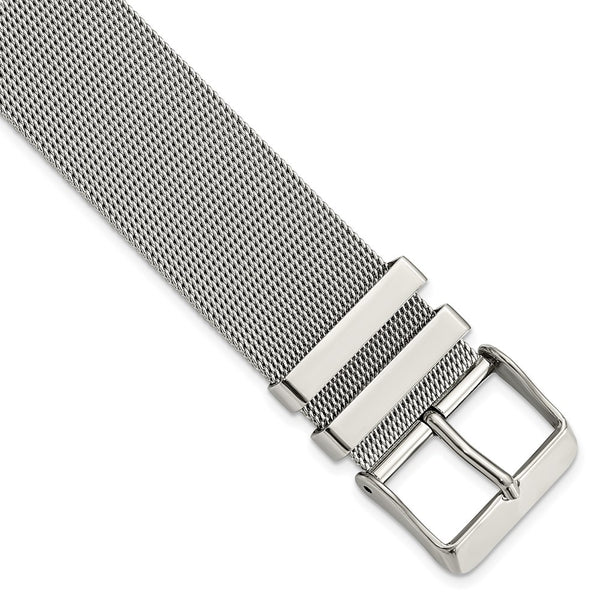 20mm Stainless Steel Fine Mesh 2-Piece Watch Strap