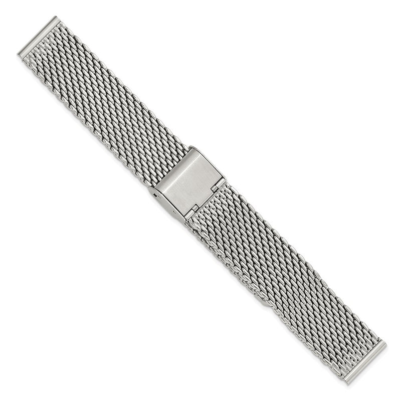 DeBeer 18mm Stainless Steel Mesh with Deployment Clasp 7.5 inch Watch Strap
