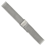 DeBeer 20mm Stainless Steel Mesh with Deployment Clasp 7.5 inch Watch Strap