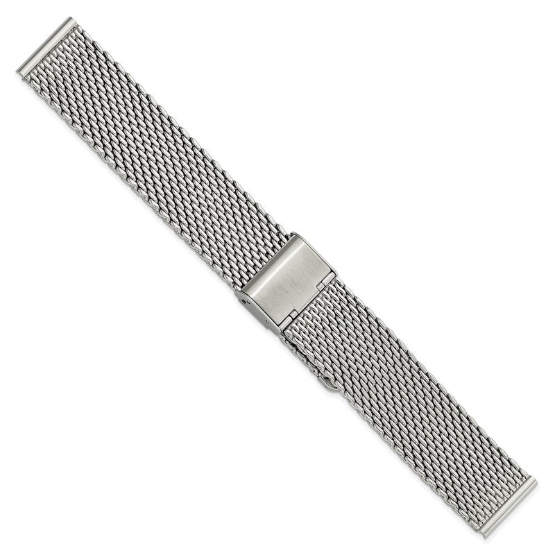 DeBeer 20mm Stainless Steel Mesh with Deployment Clasp 7.5 inch Watch Strap