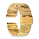 20mm Gold-tone Stainless Mesh w/Deployment Clasp Watch Strap