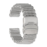 22mm Stainless Steel Shark Mesh w/Divers Clasp Watch Strap