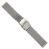 20mm Stainless Steel Shark Mesh w/Divers Clasp Watch Strap