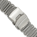 20mm Stainless Steel Shark Mesh w/Divers Clasp Watch Strap