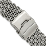 22mm Stainless Steel Shark Mesh w/Divers Clasp Watch Strap