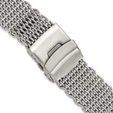 DeBeer 24mm Stainless Steel Shark Mesh with Divers Clasp 7 inch Watch Strap