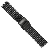 24mm PVD-Black Stainless Shark Mesh w/Divers Watch Strap