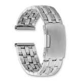 DeBeer 20mm Satin and Polished Stainless Steel Folded Link Style with Push-Button Deployment 7.75 inch Watch Band