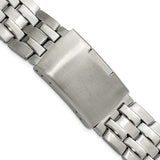 DeBeer 20mm Satin and Polished Stainless Steel Folded Link Style with Push-Button Deployment 7.75 inch Watch Band