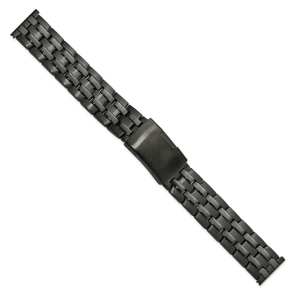 20mm PVD-Black Stainless Push-Button Deployment Watch Band