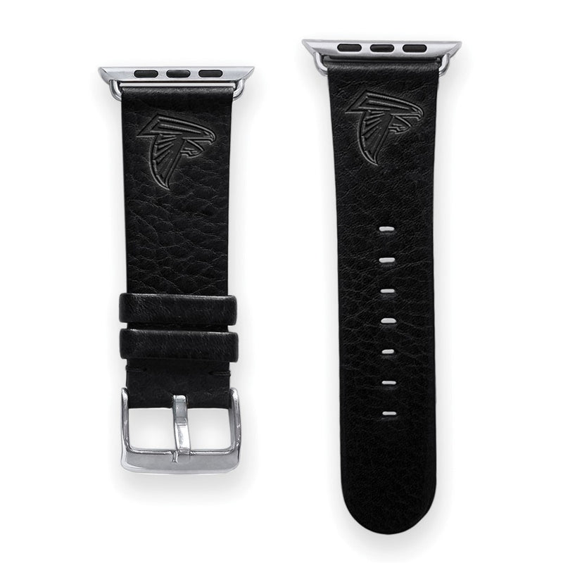 Gametime Atlan. Falcons Leather Band fits Apple Watch (38/40mm S/M Black)
