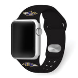 Gametime Balt. Ravens Black Silicon Band fits Apple Watch (42/44mm Black)