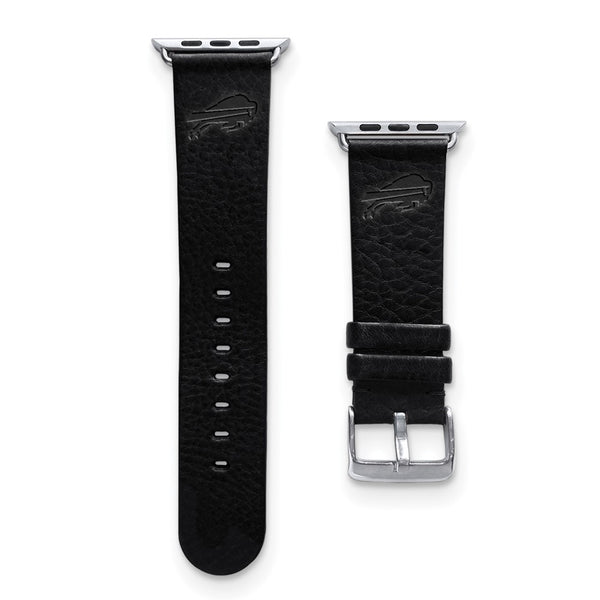 Gametime Buffalo Bills Leather Band fits Apple Watch (42/44mm M/L Black)