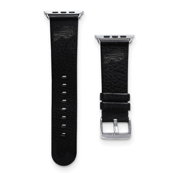 Gametime Buffalo Bills Leather Band fits Apple Watch (38/40mm M/L Black)
