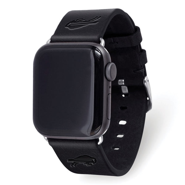 Gametime Buffalo Bills Leather Band fits Apple Watch (38/40mm S/M Black)