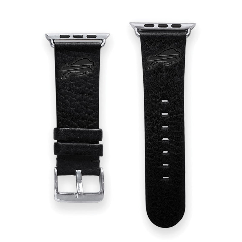 Gametime Buffalo Bills Leather Band fits Apple Watch (42/44mm S/M Black)