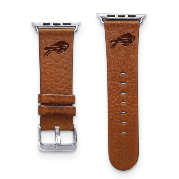 Gametime Buffalo Bills Leather Band fits Apple Watch (42/44mm S/M Tan)