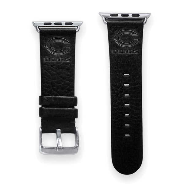 Gametime Chicago Bears Leather Band fits Apple Watch (42/44mm S/M Black)