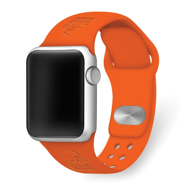 Gametime Cleve. Browns Deboss Silicon Band fits Apple Watch (38/40mm Orange