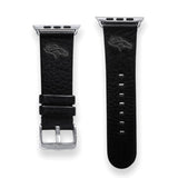 Gametime Denver Broncos Leather Band fits Apple Watch (42/44mm S/M Black)