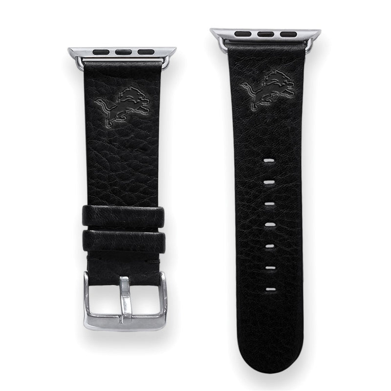 Gametime Detroit Lions Leather Band fits Apple Watch (42/44mm S/M Black)
