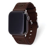 Gametime Gr. Bay Packers Leather Band fits Apple Watch (38/40mm M/L Brown)