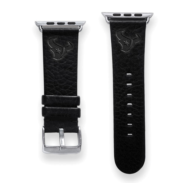 Gametime Houst. Texans Leather Band fits Apple Watch (38/40mm S/M Black)