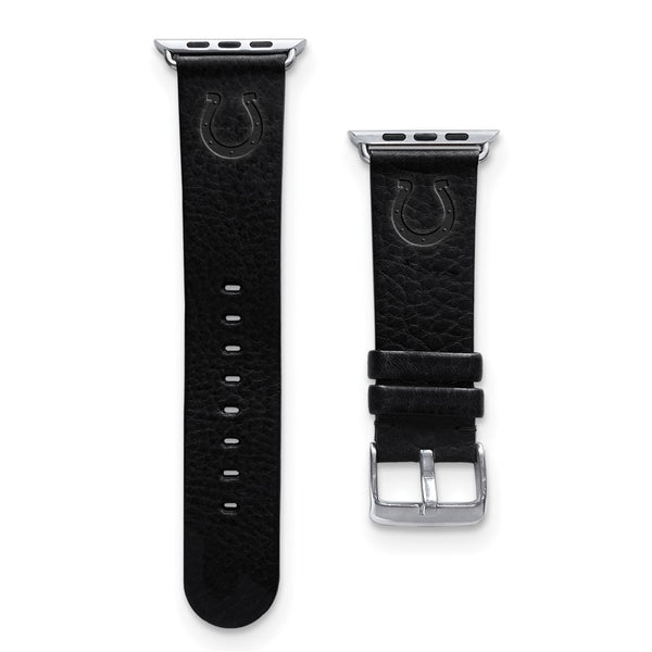 Gametime Indy Colts Leather Band fits Apple Watch (42/44mm M/L Black)