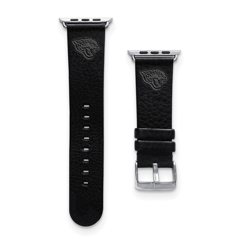 Gametime Jacks. Jaguars Leather Band fits Apple Watch (38/40mm M/L Black)