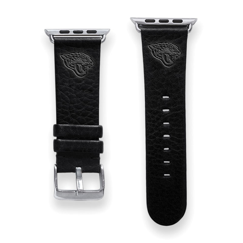 Gametime Jacks. Jaguars Leather Band fits Apple Watch (42/44mm S/M Black)