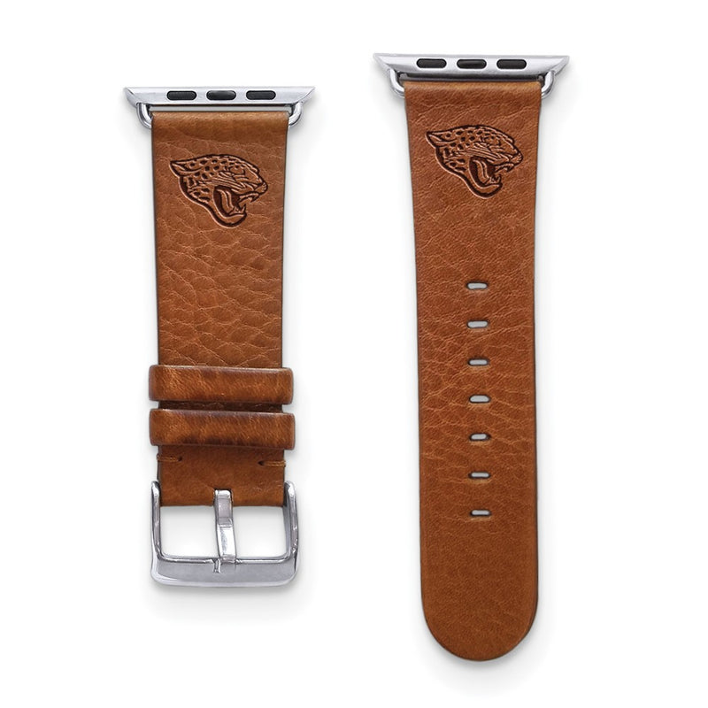 Gametime Jacks. Jaguars Leather Band fits Apple Watch (38/40mm S/M Tan)