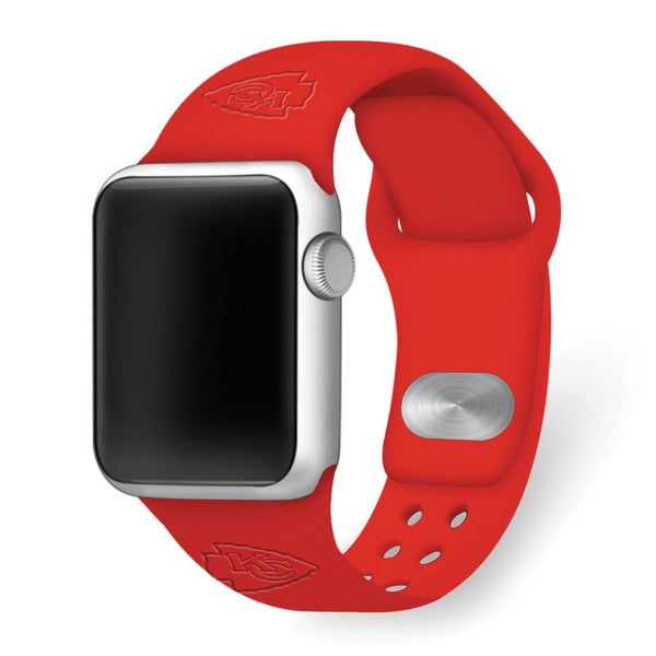 Gametime KC Chiefs Deboss Silicon Band fits Apple Watch (42/44mm Red)