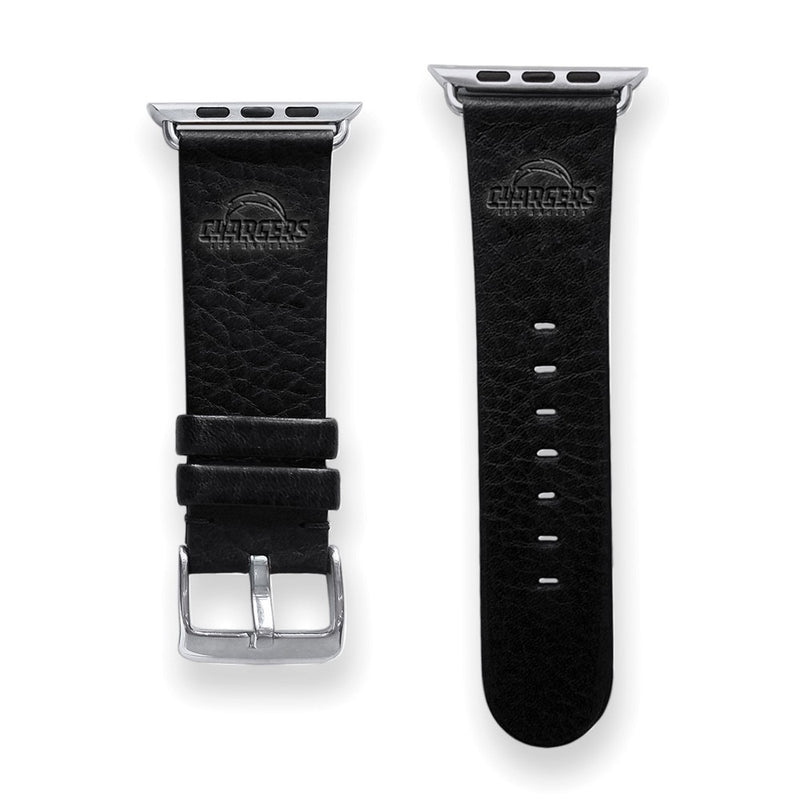 Gametime LA Chargers Leather Band fits Apple Watch (42/44mm S/M Black)