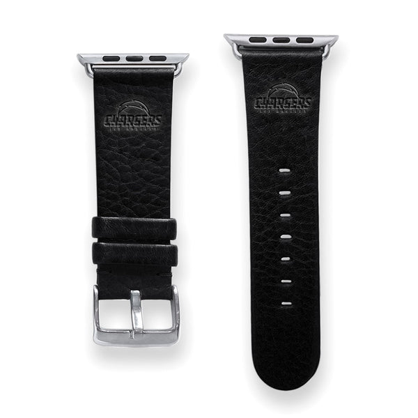 Gametime LA Chargers Leather Band fits Apple Watch (38/40mm S/M Black)