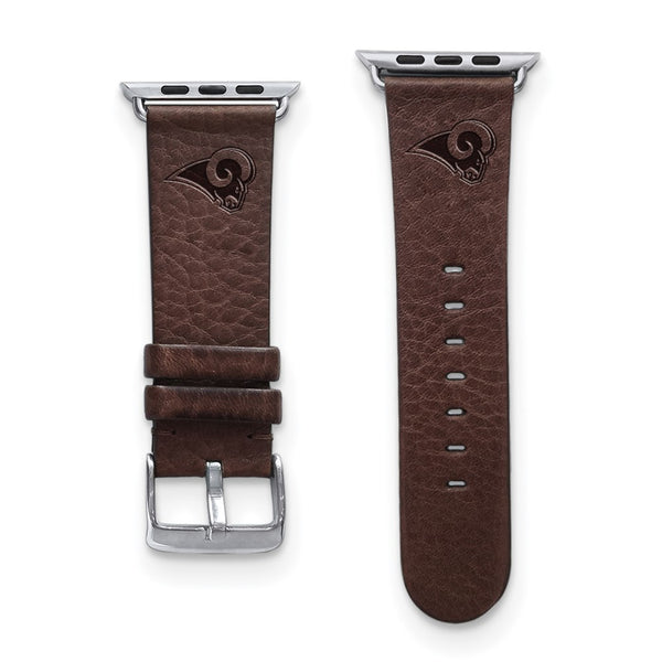 Gametime LA Rams Leather Band fits Apple Watch (38/40mm M/L Brown)