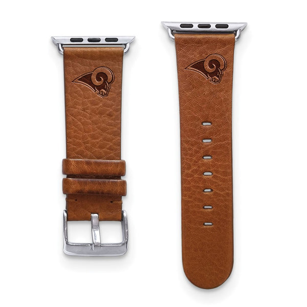 Gametime LA Rams Leather Band fits Apple Watch (42/44mm S/M Tan)