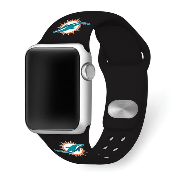 Gametime Miami Dolphins Silicon Band fits Apple Watch (42/44mm Black)