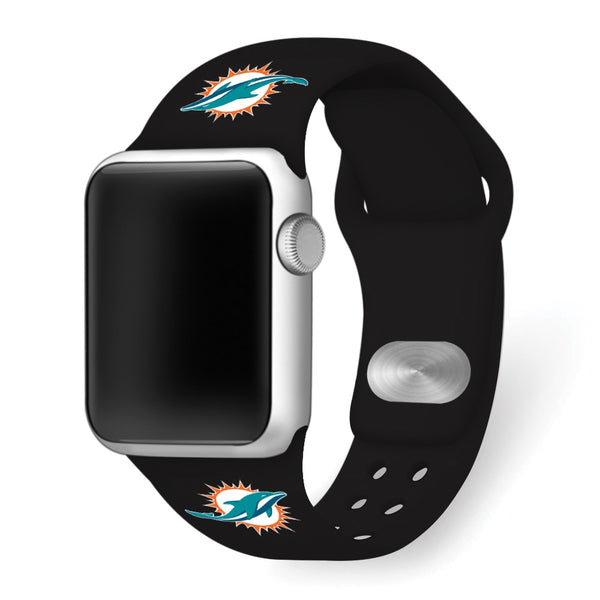 Gametime Miami Dolphins Silicon Band fits Apple Watch (38/40mm Black)