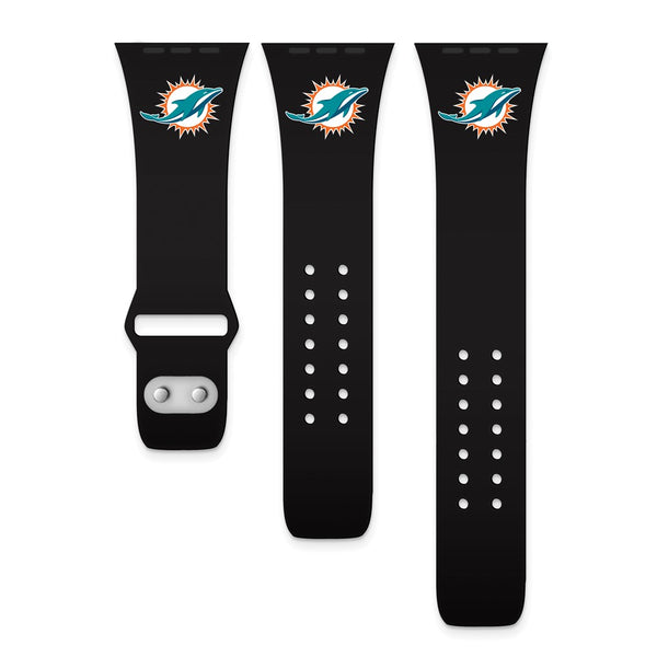 Gametime Miami Dolphins Silicon Band fits Apple Watch (42/44mm Black)