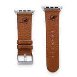 Gametime Miami Dolphins Leather Band fits Apple Watch (42/44mm S/M Tan)