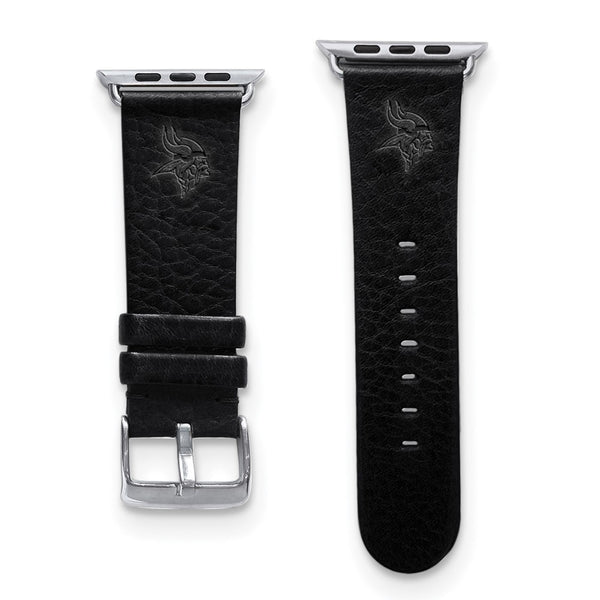 Gametime Minn. Vikings Leather Band fits Apple Watch (42/44mm S/M Black)